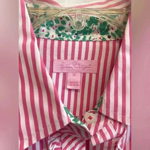 Lilly Pulitzer striped button down shirt Size 12 - Picture 10 of 12